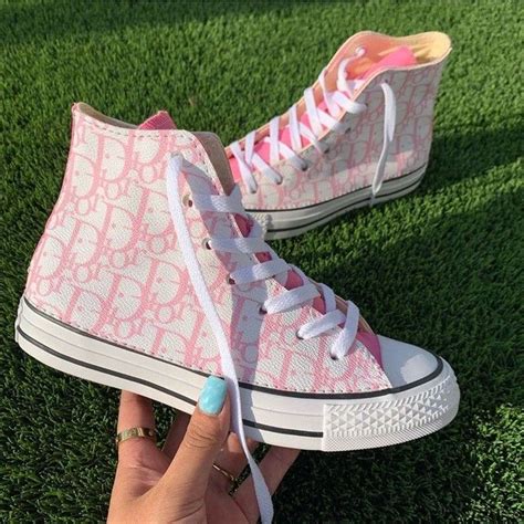 pink dior sneakers converse